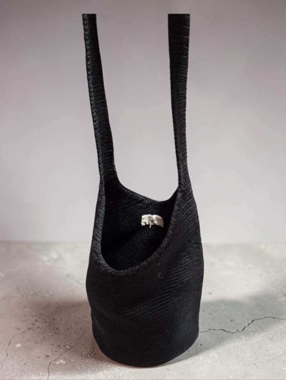 The Sak Vintage Black Knit Crossbody Sling Bag -womens Accessories